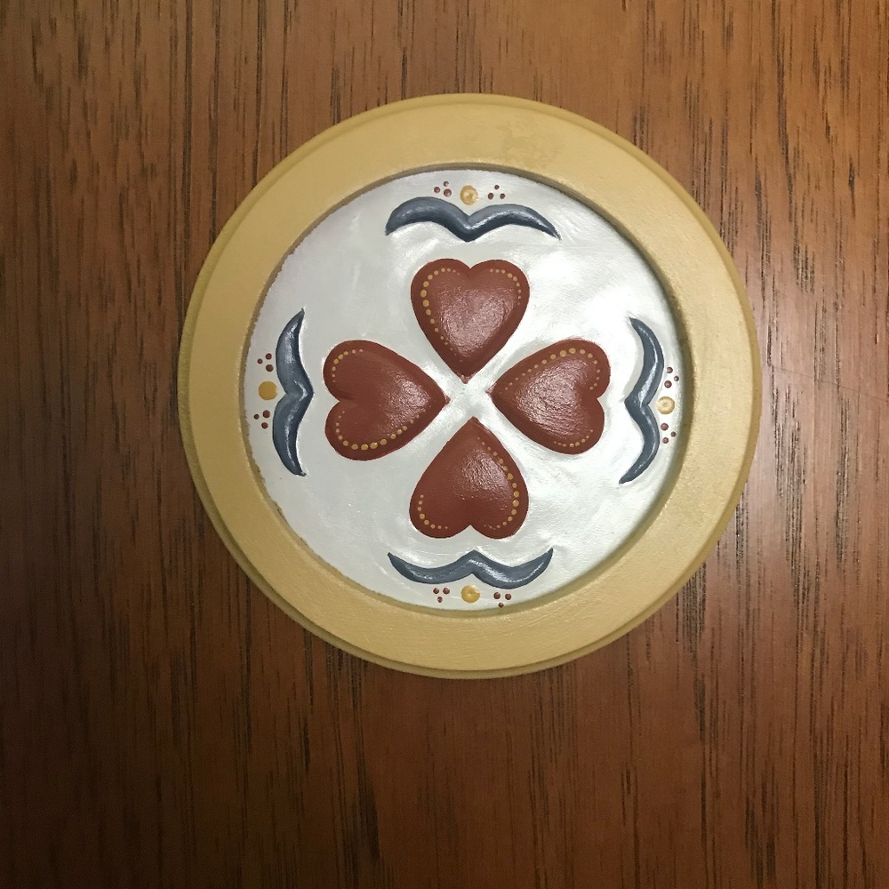 Homemade Yellow Heart Wall Hanging